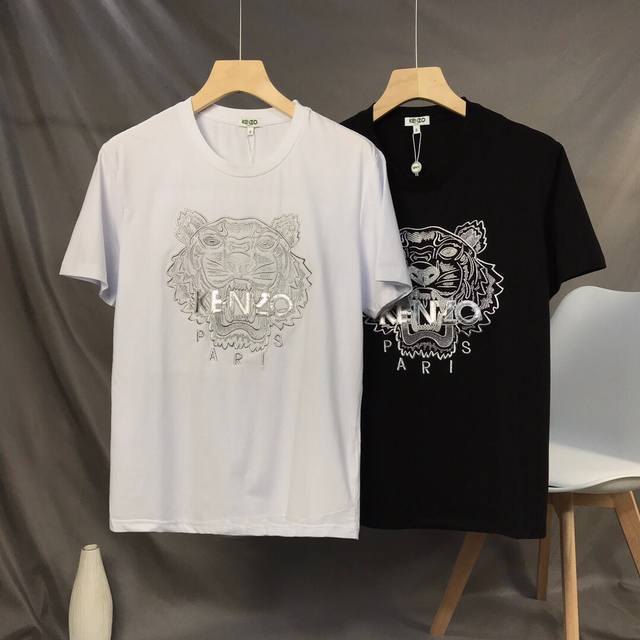 高品质 新款高田家Ken虎头情侣款字母虎头短袖T恤。简单整洁的配色，吸睛且高端大气！人手必备炸街款！ 胸前几十万针精工刺绣，依然保持一丝不苟的严谨态度，给您高端