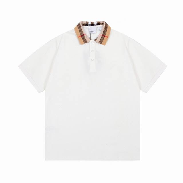 Burberry 巴宝莉 经典 格子拼接编织领Tb。Logo 印花polo衫 升级，灵感源自八十年代复古 原版面料 官方同款 定制 同缸染面料 手感非常舒服 春