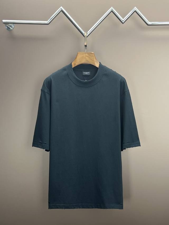 顶级最高版本 尺码偏大 B家 巴黎世家 Balenciaga 经典后背字母Logo重工艺印花圆领半袖T恤短袖 男女同款 情侣款 宽松版型 最高版本 原版面料 高