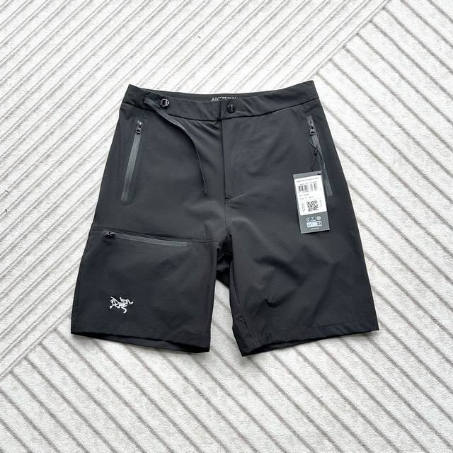 主推款原版定制 高工刺绣Arcteryx始祖鸟 Gamma Lightweight Short 9 纯色Logo刺绣系扣直筒夏季中腰休闲短裤 Gamma软壳短裤