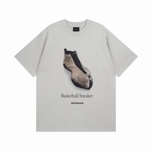 Balenciaga 巴黎世家2025 Ss 鞋履前后直喷印花短袖T恤 本市场No.1的质量 真正天花板品质 全部原版开发注意细节图 避免被盗图商家混发 正确2