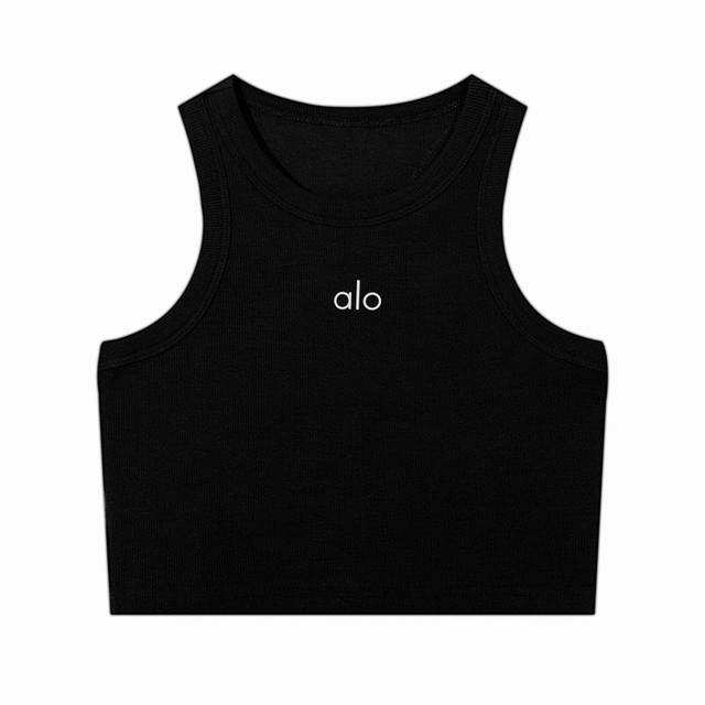 Alo立体硅胶Logo短款螺纹背 肯豆风出街背心+老钱风阔腿裤 Alo是当下最火瑜伽品牌 2月去美国时候买了几件Alo，现在北美最火YogaNew Arrivals品牌，个人觉得A