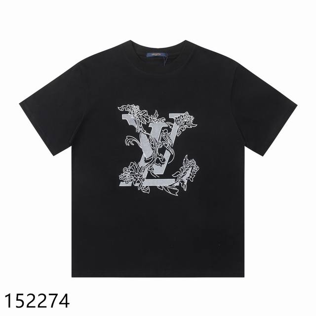 顶级最高版本 Lv路易威登Louis Vuitton 驴家1V 经典花卉Logo图案字母半袖T恤短袖 男女同款 情侣款 宽松版型 最高版本 原版面料 高版本 高