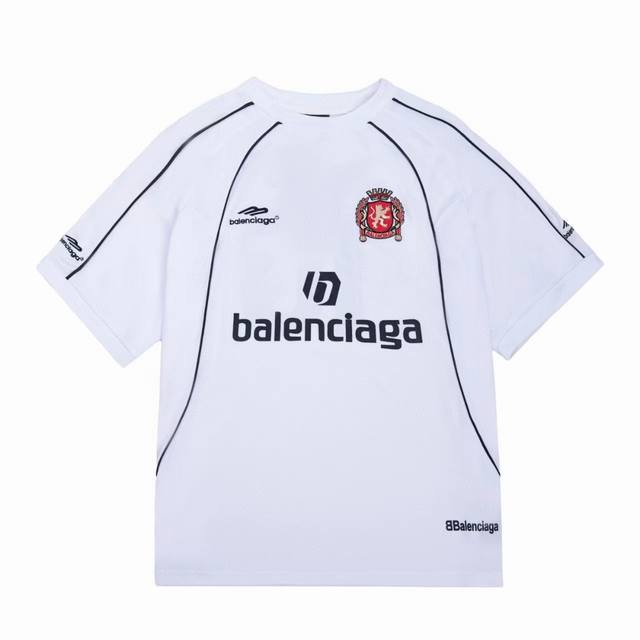顶级复刻版本]品名: Balenciaga 巴黎世家 新款曼联足球刺绣印花短袖T恤球衣 款号：36866 颜色：黑色 白色 尺码：Xs-L 全套新款巴黎世家辅料