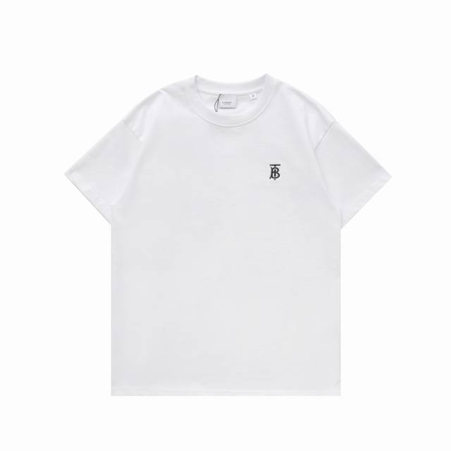 顶级复刻版本]品名：Burberry 巴宝莉 经典款刺绣B字母休闲圆领短袖T恤 款号：3309 尺码：S-Xl 颜色：黑色 白色 Burberry.巴宝莉 春夏