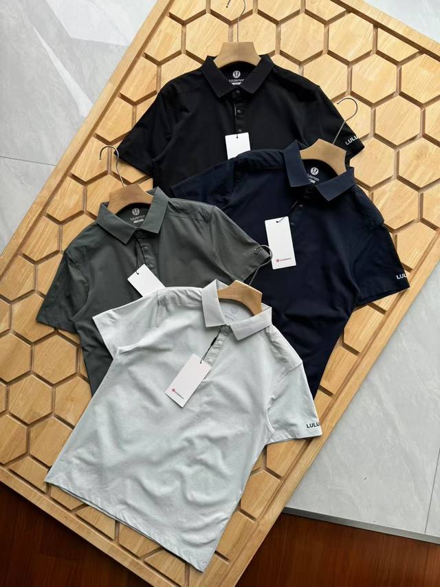 Lululemon 露露休闲运动速干 polo衫，男士夏季polo 速干材质，男士日常通勤搭配，绝对的黑科技产品，休闲商务运动优选，无缝压胶速干polo衫、切割