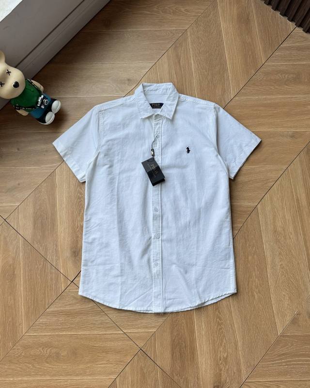 Ralph Lauren 2025 拉夫劳伦男士经典衬衫短袖纯色刺绣 牛津纺修身休闲夏季衬衣！ 福利 长期款 不下架 放心推 ！重点☆立体刺绣爆满。上身效果特别