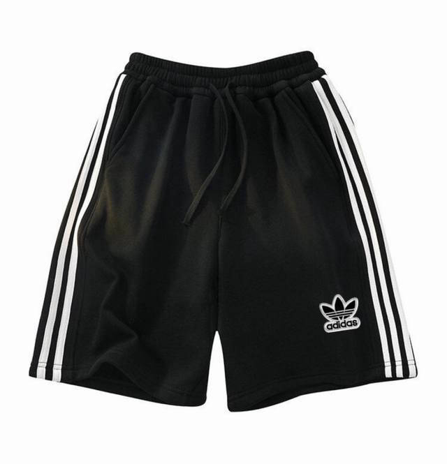 阿迪Adidas三条杠撞色刺绣情侣款夏季运动短裤 包边包条！透气舒适 经典刺绣打底！面料柔软舒适不起球不退色！ 经典版型 超百搭！三叶草刺绣立体有型！男女同款版