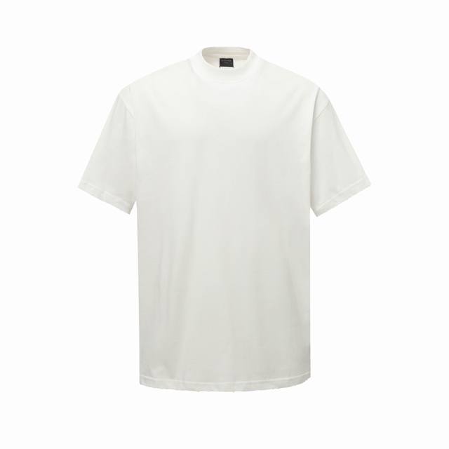 顶级最高版本 尺码偏大 B家 巴黎世家 Balenciaga 经典后背字母Logo红色美纹重工艺印花圆领半袖T恤短袖 男女同款 情侣款 宽松版型 最高版本 原版