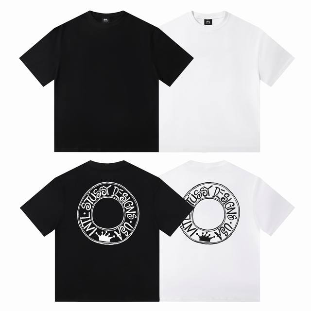 顶级版本 Stussy斯图西 Ss25新品Buana Tee pigment Dyed背后圆环Logo英文字母复古环形印花文化涂鸦美式街头Cleanfit高街西