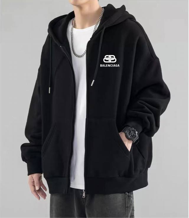 Balenciaga巴黎世家锁扣春季开衫连帽拉链卫衣外套 精选垂感一流复合双层南韩丝高级华棉面料 手感超棒 丝滑垂坠 质感高级一眼万年春季外套出行最优解 细腻保