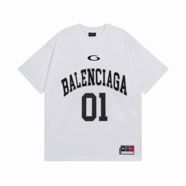 Balenciaga 巴黎世家2025 Ss 最新款篮球球服绣花印花短袖T恤 本市场No.1的质量 真正天花板品质 全部原版开发注意细节图 避免被盗图商家混发