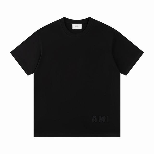 全国首家定染版本 Ami 艾米 2025Ss下摆刺绣章仔短袖T恤 全网首家定染100%无色差版本 区别市面拿相近颜色随便做货的快餐货 欢迎对比 和专柜有色差承诺