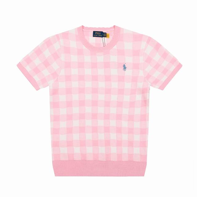 顶级品质 全年不下架 拉夫劳伦Ralph Lauren格子提花基础小马刺绣Logo针织圆领短袖 这两年拉夫劳伦风好大！衣服审美真的有大大提高格子拼接就很好看，搭