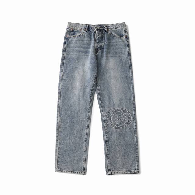 顶级版本 纯原臻品Stussy X Levi's 斯图西联名李维斯150周年浮雕Logo钢印水洗复古浅蓝牛仔裤 Stussy X Levi's 联名 今年Lev