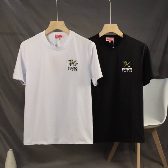 高品质 夏季新款高田家Kenzo刺绣情侣款短袖T恤。 简洁的版型风格，简单大方，大气百搭，走线工整细致，版型宽松，更加友好！上身超级有型，内搭外穿都可。 优质莫