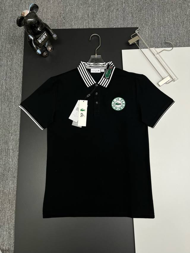 Lacoste 鳄鱼 刺绣新款polo衫 原版面料 原版订制辅料 官方同款 采用210克纯棉珠地面料，定制 同缸染面料 手感非常舒服爽滑 版型挺阔有型 一线品牌