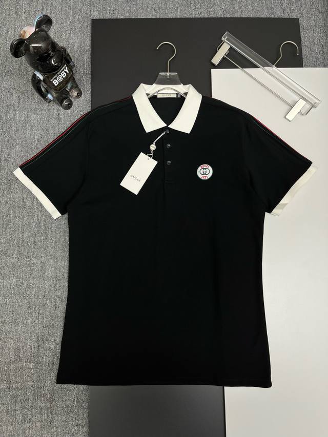 GuccⅠ 古驰 刺绣新款polo衫 原版面料 原版订制辅料 官方同款 采用210克丝光珠地棉，定制 同缸染面料 手感非常舒服爽滑 版型挺阔有型 一线品牌代工厂