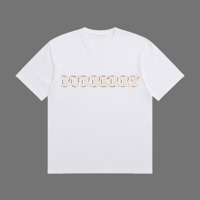 高端品质 Burberry 2025Fall 春夏系列 Logo短袖T恤 区别普通印花 定织270G32支双纱纯棉面料 宽松版型 男女同款 Size：S M L