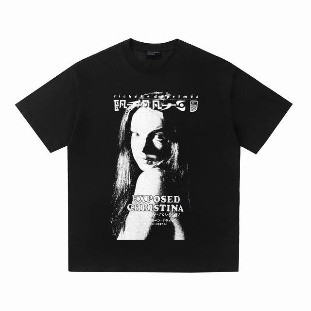 Ert07 复古美式短袖T 颜色：黑色 码数:S-Xl