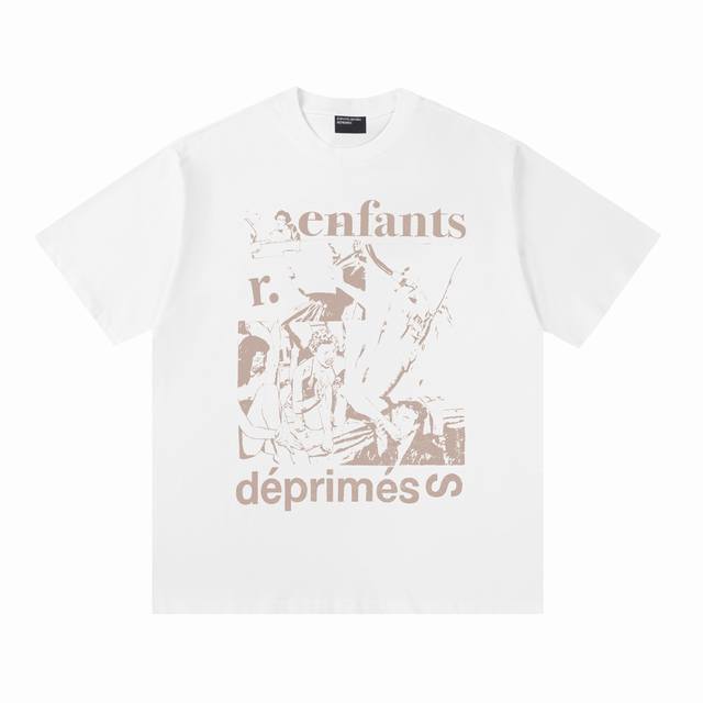 Ert05 复古美式短袖T 颜色：白色 码数:S-Xl