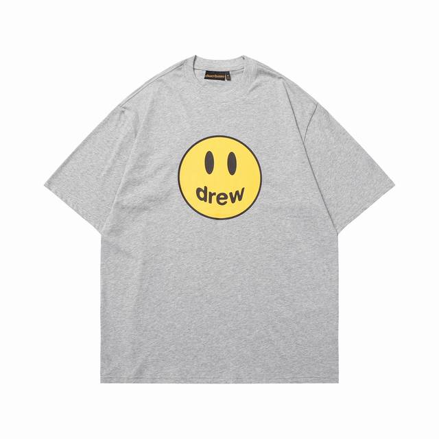 801Drew House笑脸T 22色 定织定染32支230克双纱棉面料 进口胶浆印花，领口纯棉螺纹定制，不易变形，可区别市场版本，开模定制新款吊牌 水洗标