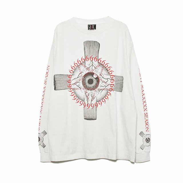 Sa63 Saint 纯棉长袖T 颜色:白色 码数:S-Xl