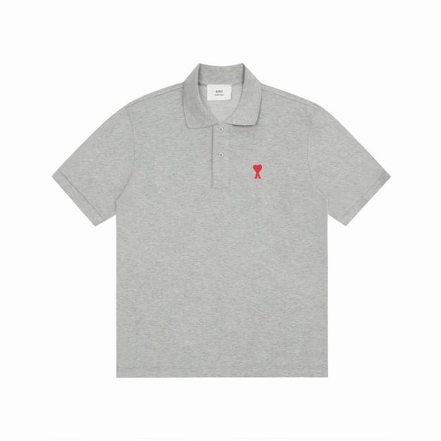 3122# 顶级品质 Ami paris 爱心 小标春夏季短袖polo衬衫系列 穿爱心请看了我家质量再决定 质量细节方面全网敢排第一 顶级面料 顶级做工 顶级细
