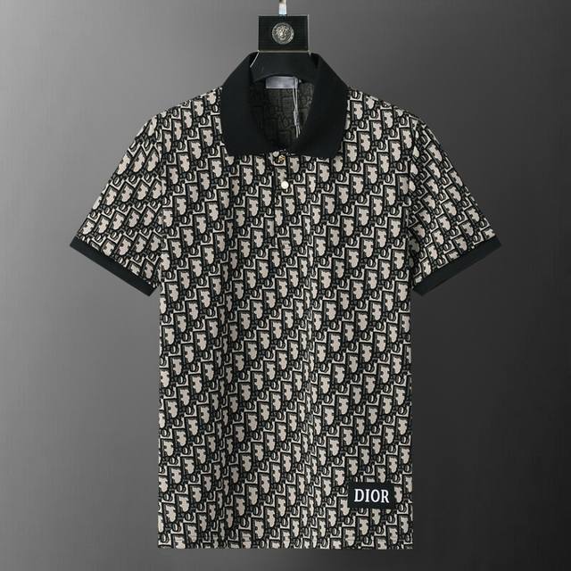 新款翻领polo衫T恤，经典提花面料， 官网同步 杏色 M-3Xl