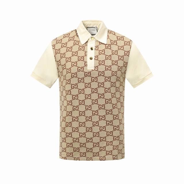 a001# 高品质 古驰拼色提花Logo短袖 早春这款棉质polo衫匠心融入闪亮的大号金属纽扣细节，散发好莱坞明星般时尚耀眼的气息。品牌标志性元素继续为创作总监
