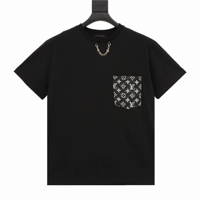 款号Y366 Louis Vuitton 路易威登 23Ss 单宁牛仔口袋短袖 五金链条点缀领口，简单时尚，上身百搭必入单品。 定制240克同缸染面料 手感非常