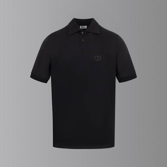 采用定制色织面料330克重正品珠地面料 Dior刺绣珠地polo衫 颜色：图片色 尺码：S-Xl -辅料：三标齐 标配Zp字母防尘袋