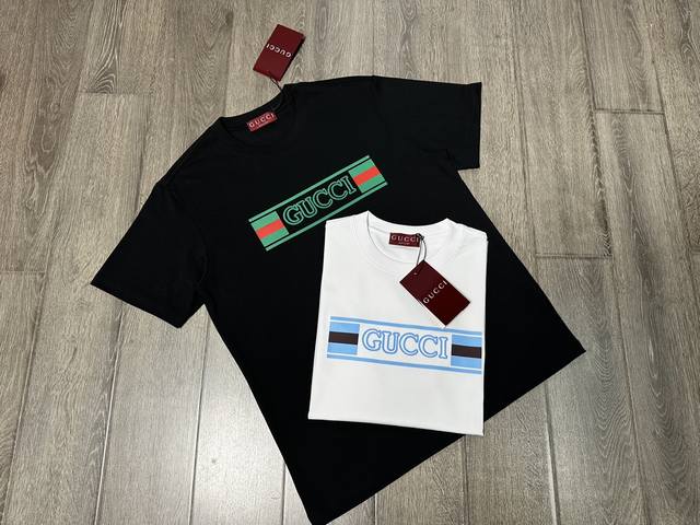 Gucci 短袖T恤 工艺：印花 颜色：黑色 白色 码数：S~Xl 面料：精梳紧密棉盖棉280G 柔顺手感，做工细致。男女同款宽松版型！