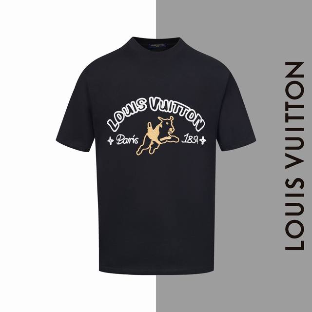 款号#Z71 Lv 限定字母小狗刺绣短袖 Louisvuitton官网一致款式 面料：32支双纱280克纯棉面料 同缸同色织染螺纹 颜色一致 工艺：进口机器万针