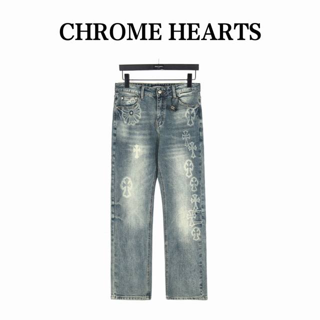 Chtomeheart 克罗心多元十字架牛仔长裤 Chtome Heart 克罗心多元十字架牛仔长裤 成裤后做重度酵素石磨漂洗，每条水洗均有所不同，重度水洗工艺