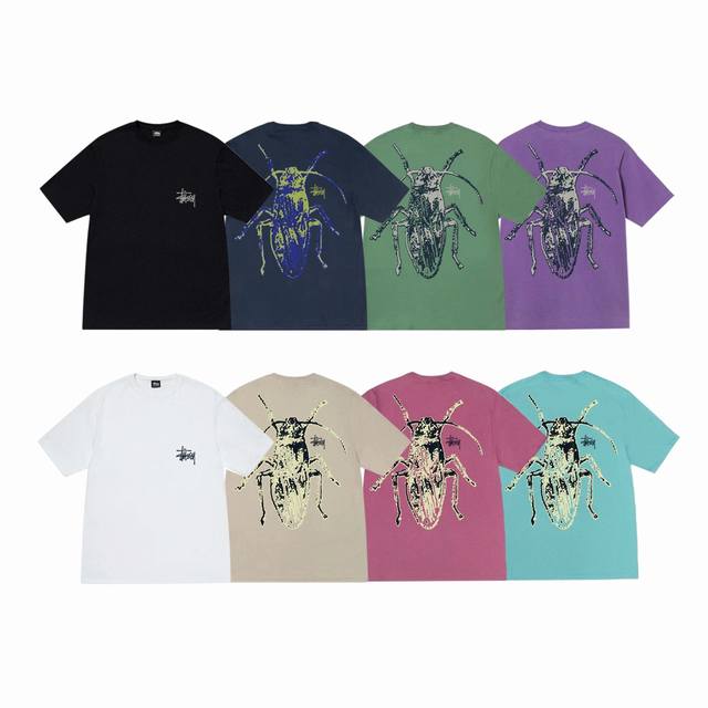 上新款号：S172 Stussy斯图西 Stussy Roach Tee 蟑螂印花图案舒适圆领短袖T恤 男女同款 原版打造 细节高控 -面料精选220G纯棉面料