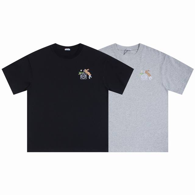 3903# 26支270克双纱棉面料 彩色兔子绣花 尺码S M L Xl
