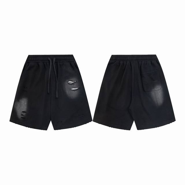 款M262 巴黎短裤 巴黎世家Balenciaga可乐刺绣割破Logo立体刺绣短裤 面料精选光滑透气舒适的一批 夏季必备 3D立体泡沫绣工艺感十足 对版定制超级