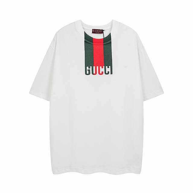 全年有货不下架 #Gucci古驰#2025早春系列，经典印花，官方原版,定制32支双纱纯棉面料，克重260G，手感松软细腻又比一般棉布料扎实，舒适透气不易变形，