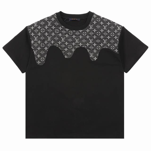 Louisvuitton 路易威登 老花拼接圆领短袖T恤 Size：S-L