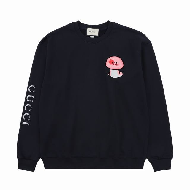 Gucci 古驰 蛇年限定款趣味卡通蛇仔印花蓝卫衣 码数：S-L