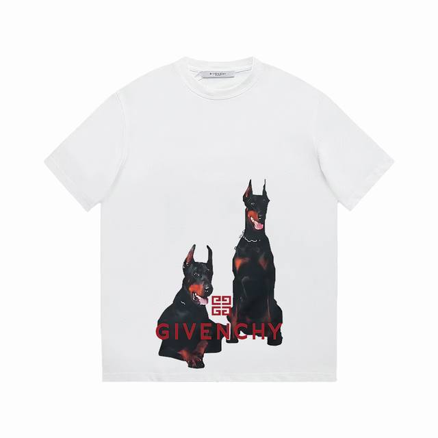 Givenchy 纪梵希 标识Logo字母印花百搭简约短袖T恤男女同款 吊牌 领标 水洗唛 三标齐全 定织定染280克精梳棉面料 尺码：S-Xxl 颜色：黑色，