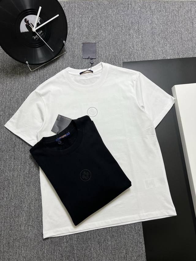 Lv 25S夏款 颜色 黑色 白色 尺码 S M L Xl 前后刺绣 280G精梳紧密棉 高品质 男女同款