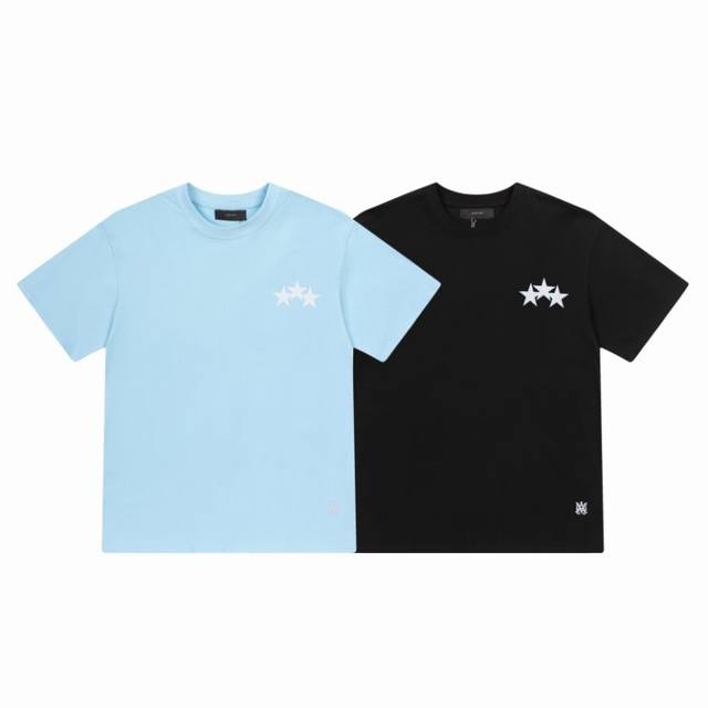 8005# ,Amiri星星小刺绣Logo,颜色：黑色，天蓝色，尺码：S M L Xl