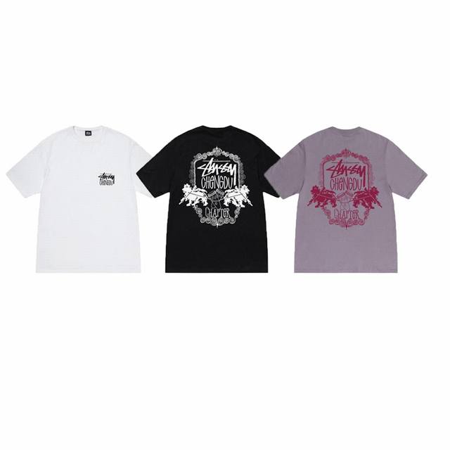 款号Xb2065# Stussy斯图西 Ss25 成都开业限定短袖T恤男女同款 230克纯棉圆筒布版型 两侧面不带缝线 正确版本与正品相同。区别市场通货。 颜色