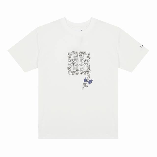 Givenchy*纪梵希 Givenchy*纪梵希辫子薇刺绣印花短袖T恤 -定制260克32支全棉双纱紧密爽滑面料 布面干净 布纹清晰 手感非常细腻扎实 更加力