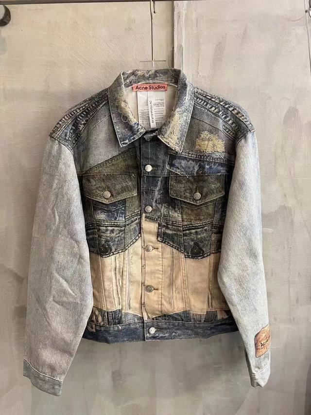 3081# Acne Studios 24Ss数码直喷3D撞色牛仔夹克 实拍 S M L Xl