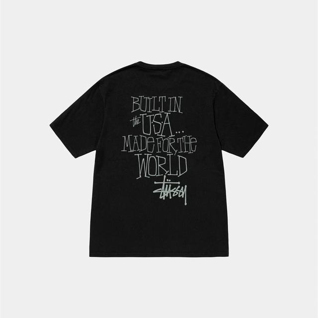 款号Hn786 高品质版本，区别通货 斯图西Stussy Built In Usa Tee pigment Dyed 背面英文Logo印花舒适圆领短袖T恤 男女