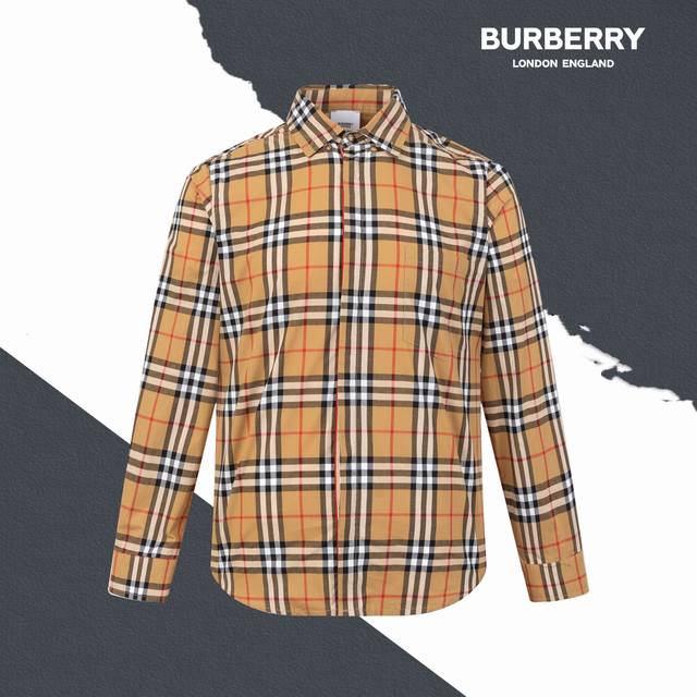 款号Sl36 Burberry巴宝莉经典格子衬衫男女同款对格，经典格子纯棉衬衫，宽松版型衬衫怎么穿都好看 衬衫一直以来都是这个季节必不可少的单品 一件好的衬衫凸