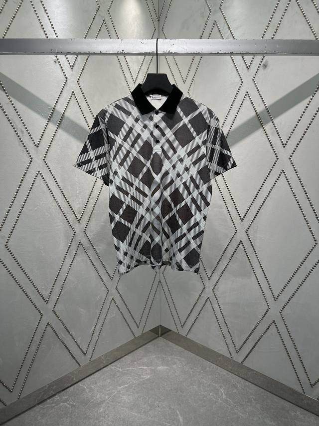 巴宝莉 25Ss新款格纹套头修身短袖polo衫，高版本！ 码数：S.M.L.Xl.Xxl.